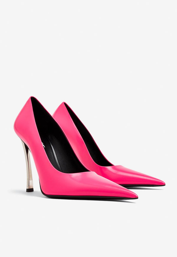 Versace 110 Pointed Leather Pumps 1007138 DVT51 1PM6P Pink