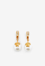 Versace Medusa Drop Earrings White 1007164 1A05107 4J040