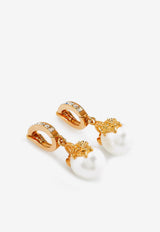 Versace Medusa Drop Earrings White 1007164 1A05107 4J040