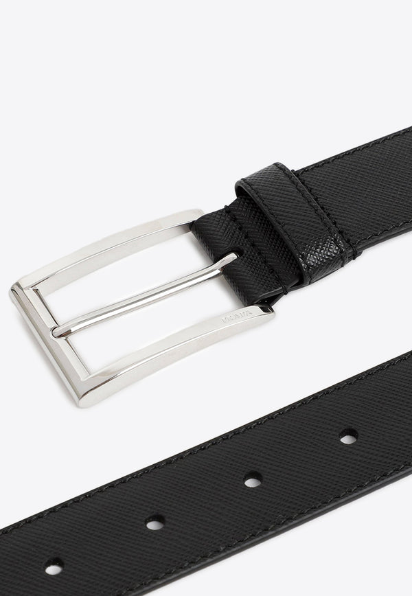 Buckle Belt in Saffiano Leather