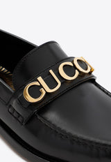 Logo-Plaque Leather Loafers