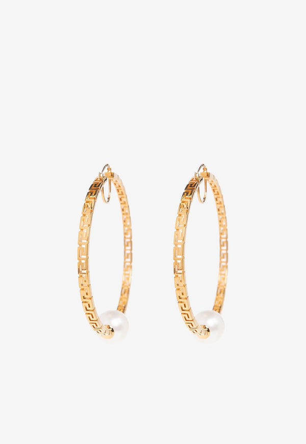 Versace La Greca Hoop Earrings Gold 1007205 1A05105 4J040