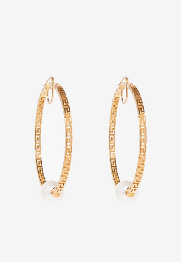 Versace La Greca Hoop Earrings Gold 1007205 1A05105 4J040