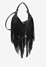 Versace Repeat Fringed Hobo Shoulder Bag 1007679 1A07090 1B00P Black