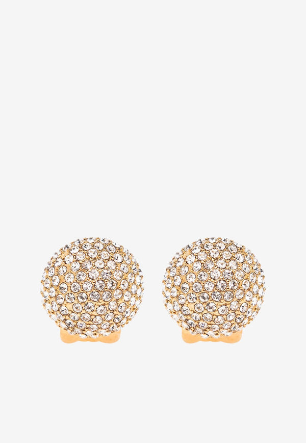 Crystal-Embellished Medusa Earrings Gold 1007989 1A00621 4J090