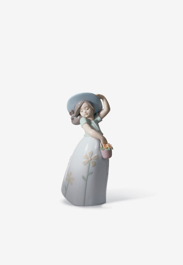 Lladró Little Daisy Porcelain Figurine White 1008041