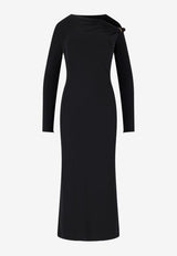 Versace One-Shoulder Midi Dress 1008244 1A01253 1B000 Black