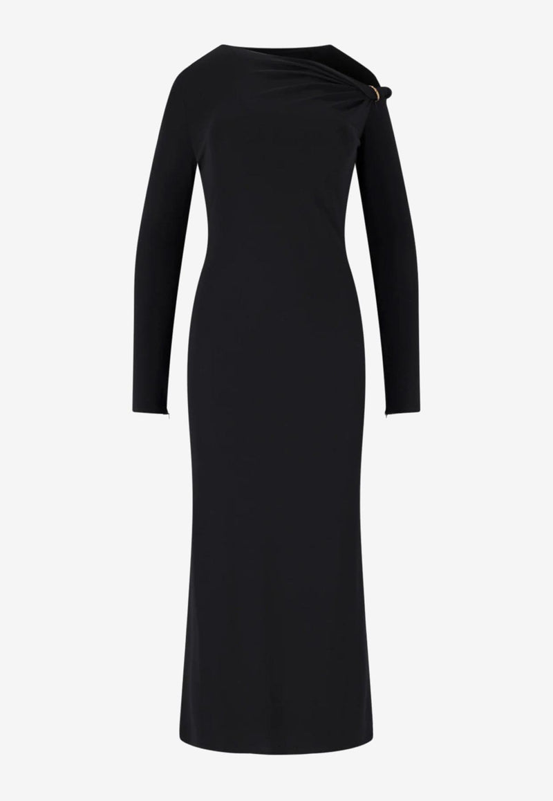 Versace One-Shoulder Midi Dress 1008244 1A01253 1B000 Black