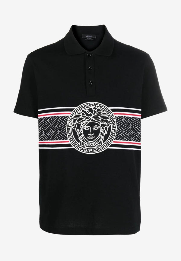 Versace Medusa Short-Sleeved Polo T-shirt 1008495 1A06075 1B000 Black