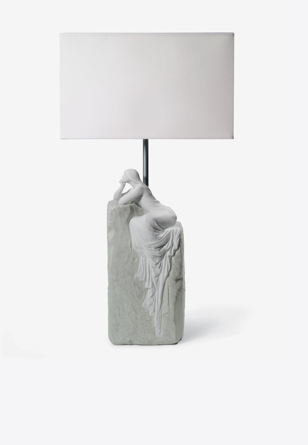Lladrò 'Contemplative Woman II' Porcelain Table Lamp White 1008552