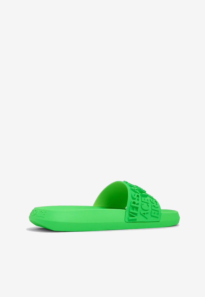 Versace 3D-Logo Rubber Slides 1008730 1A07015 1GE90 Green