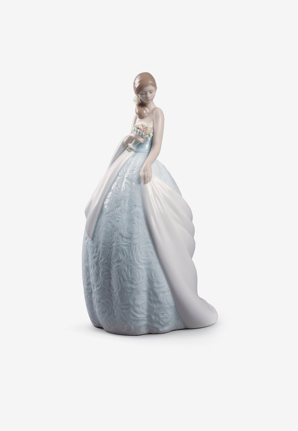 Lladró Her Special Day Porcelain Bride Figurine Light Blue 1008784
