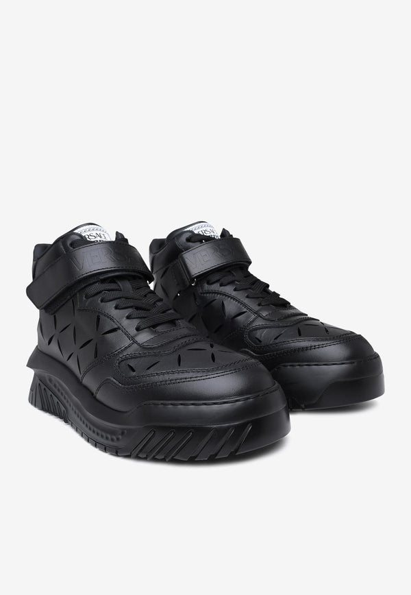Versace Slashed Odissea Low-Top Sneakers 1008964 1A06403 1B00P Black