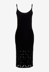 Versace Diamond Slashed Knit Midi Dress 1009071 1A05980 1B000 Black