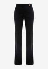 Versace Flared Tailored Pants in Wool 1009158 1A06608 1B000 Black
