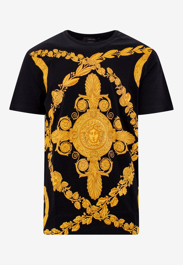 Versace Maschera Baroque Print T-shirt 1009322 1A06782 5B000 Black