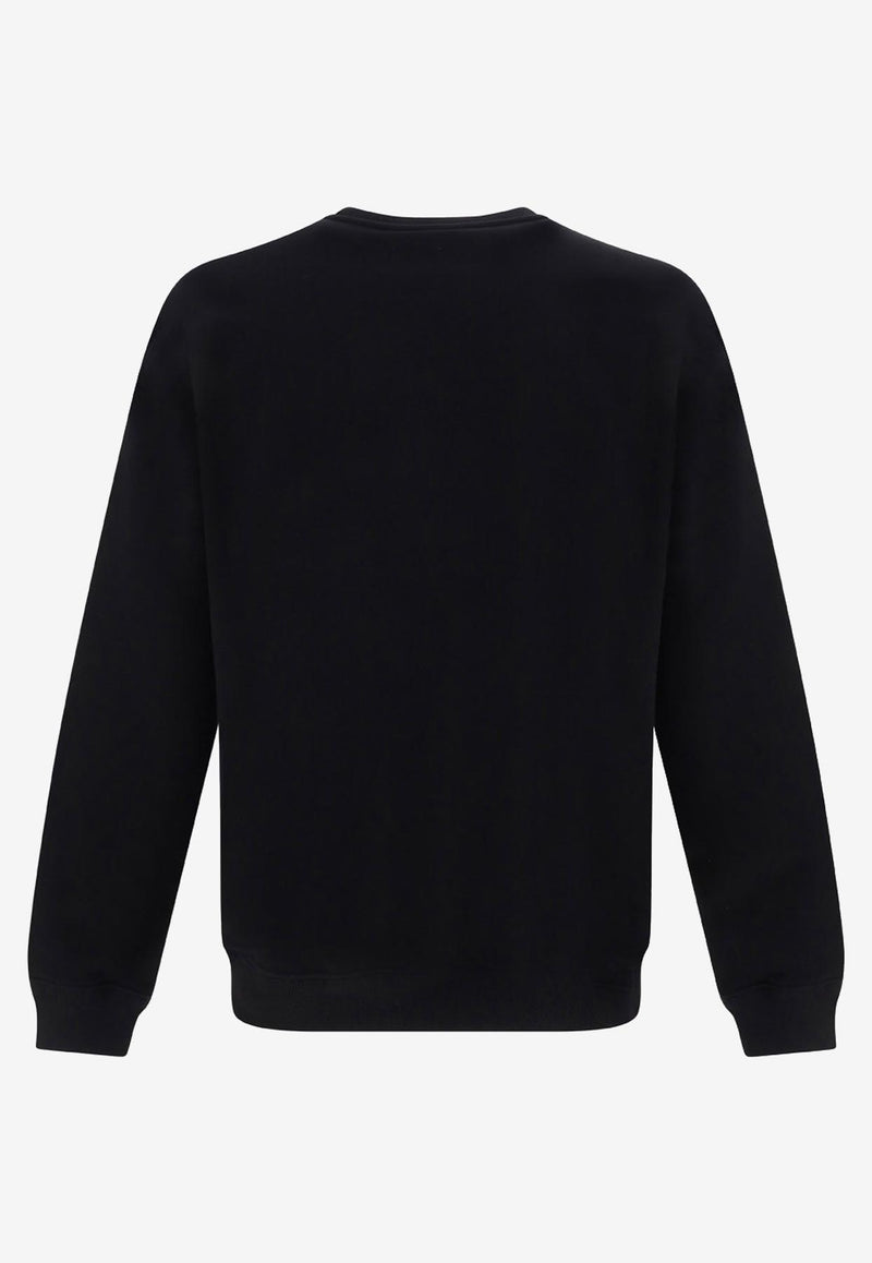 Versace Logo Embroidered Sweatshirt 1009340 1A06793 1B000 Black