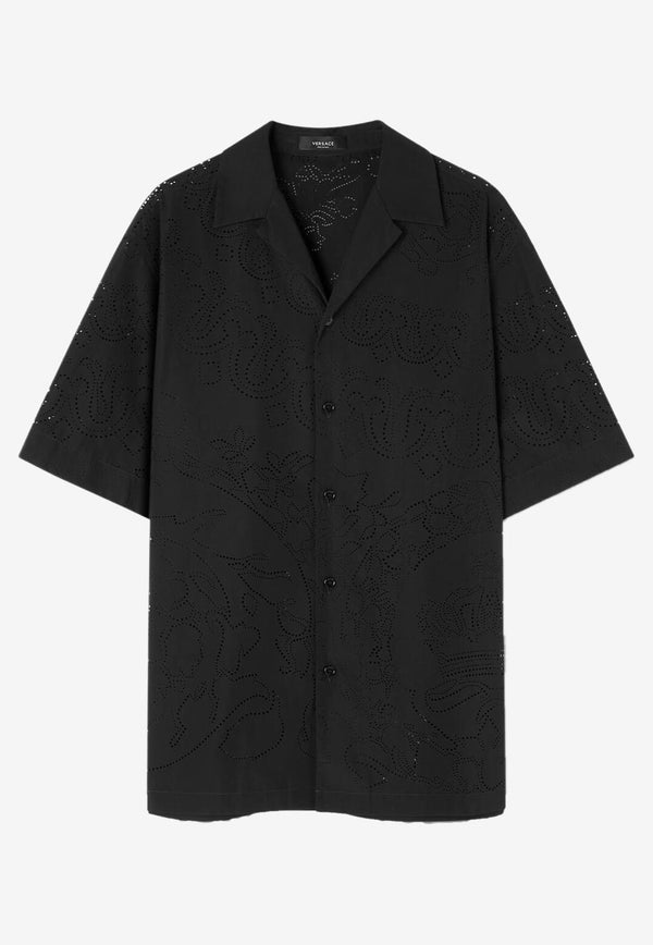 Versace Barocco Laser-Cut Shirt 1009379 1A06826 1B000 Black