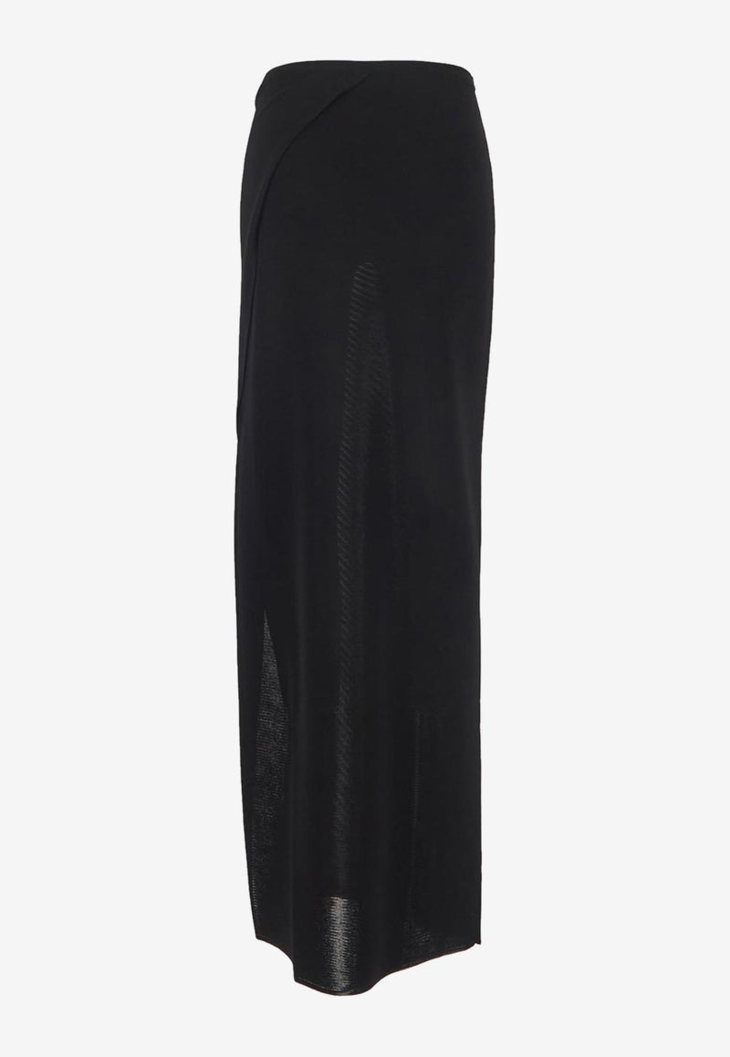 Versace Knitted Maxi Skirt 1009636 1A07004 1B000 Black