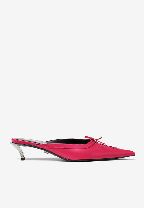 Versace 50 Pin-Point Leather Mules 1009807 DVT51 1PM6P Pink