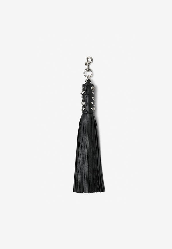 Versace Studded Fringed Keychain 1009816 1A07090 1B00P Black