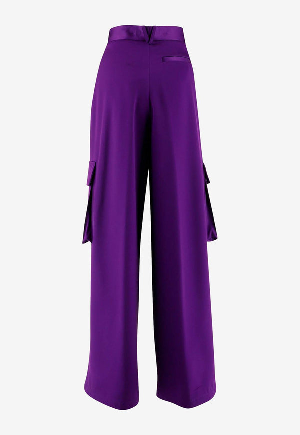 Versace Wide-Leg Cargo Pants 1009844 1A06838 1LD60 Purple