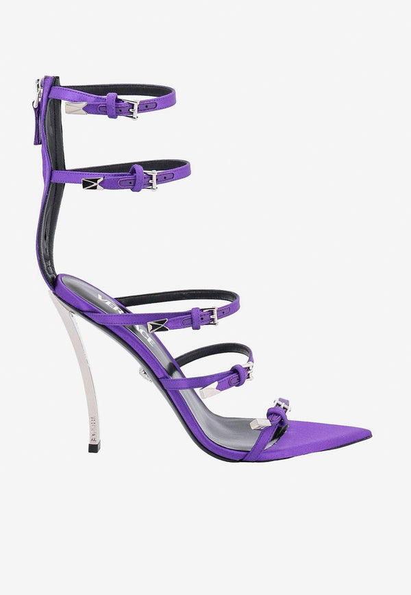 Versace 120 Pin-Point Satin Sandals 1009996 1A00619 1LD2P Purple