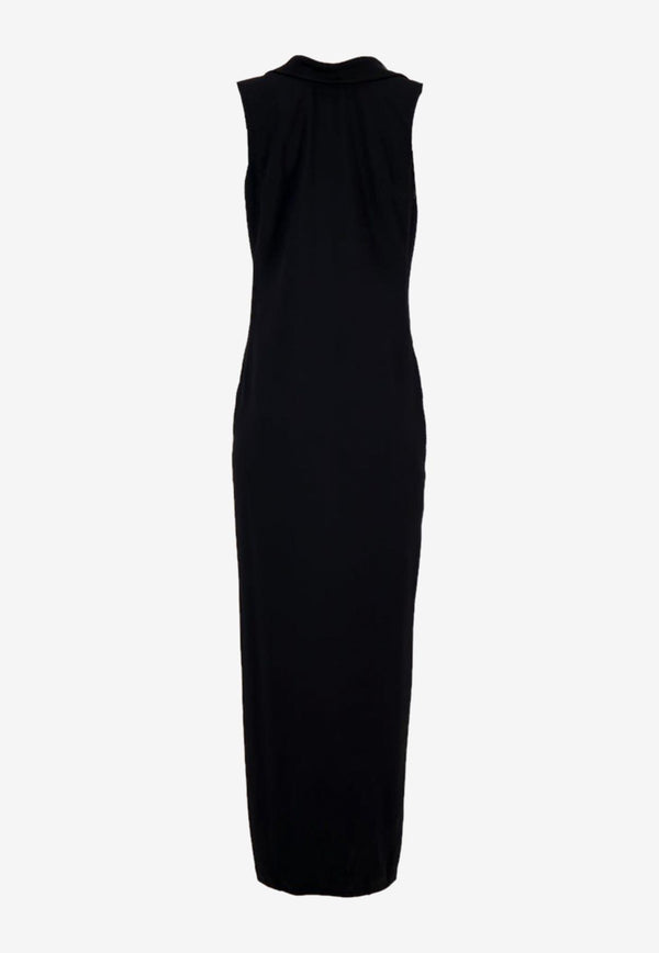 Versace Cowl Sleeveless Maxi Dress 1010011 1A00540 1B000 Black
