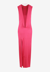 Versace Cowl Sleeveless Maxi Dress 1010011 1A07319 1PM60 Pink