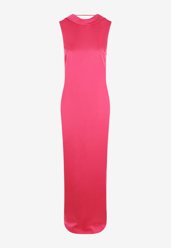 Versace Cowl Sleeveless Maxi Dress 1010011 1A07319 1PM60 Pink
