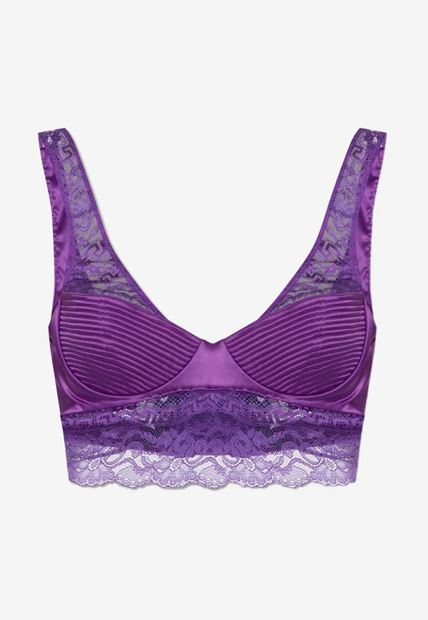 Versace Lace Bralette Top 1010115 1A07328 1LD60 Purple