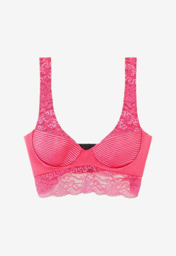 Versace Lace Bralette Top 1010115 1A07328 1PM60 Pink