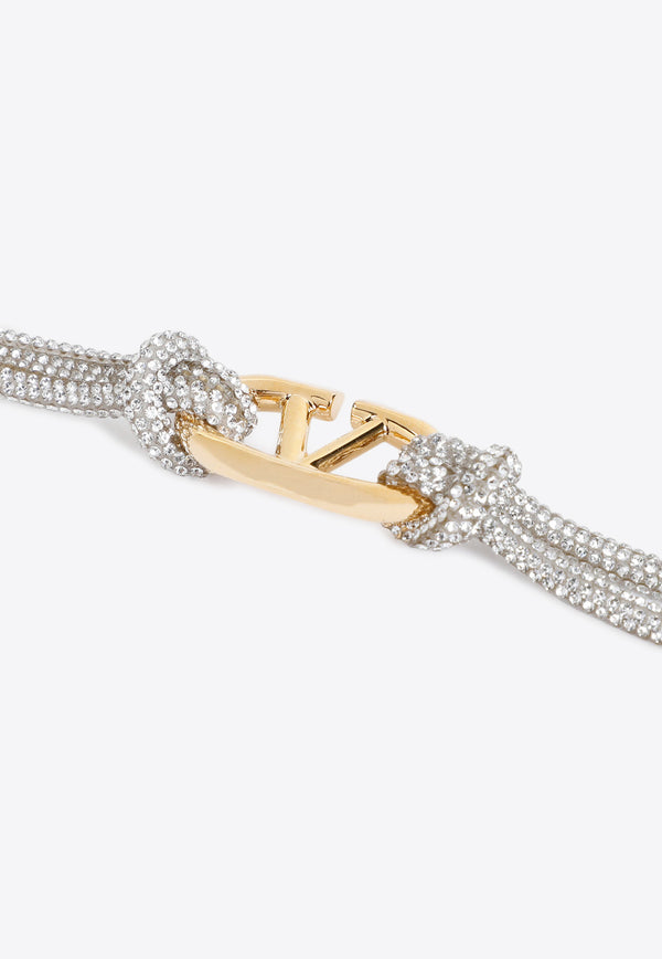 Crystal-Embellished VLogo Bracelet