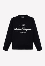 Salvatore Ferragamo 1927 Logo Embroidered Sweatshirt Black 110831 E 760538 BLACK