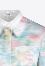 Blurred Print Long-Sleeved Shirt