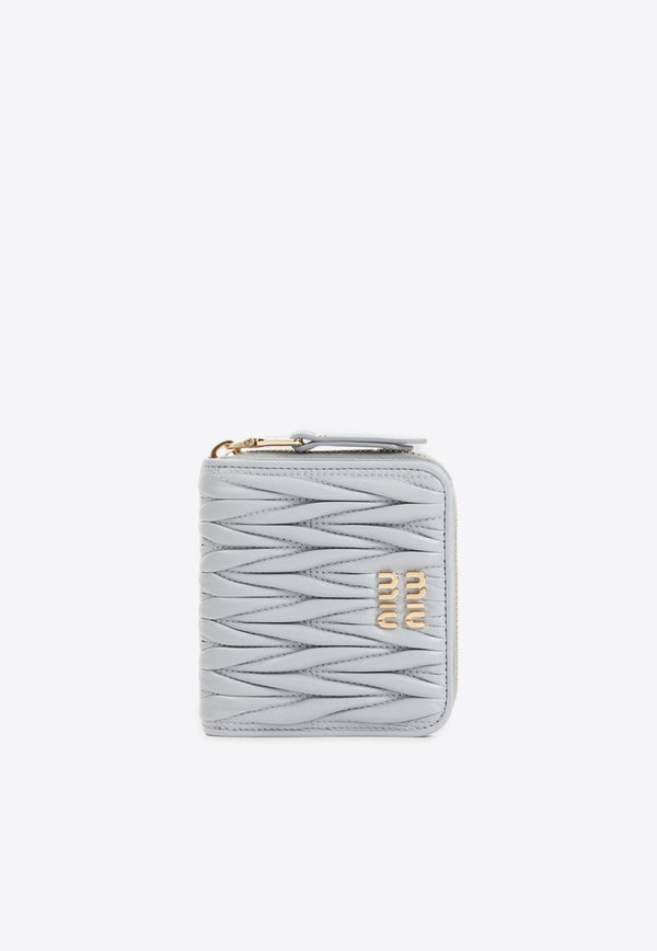 Logo Plaque Leather Zipped Wallet
