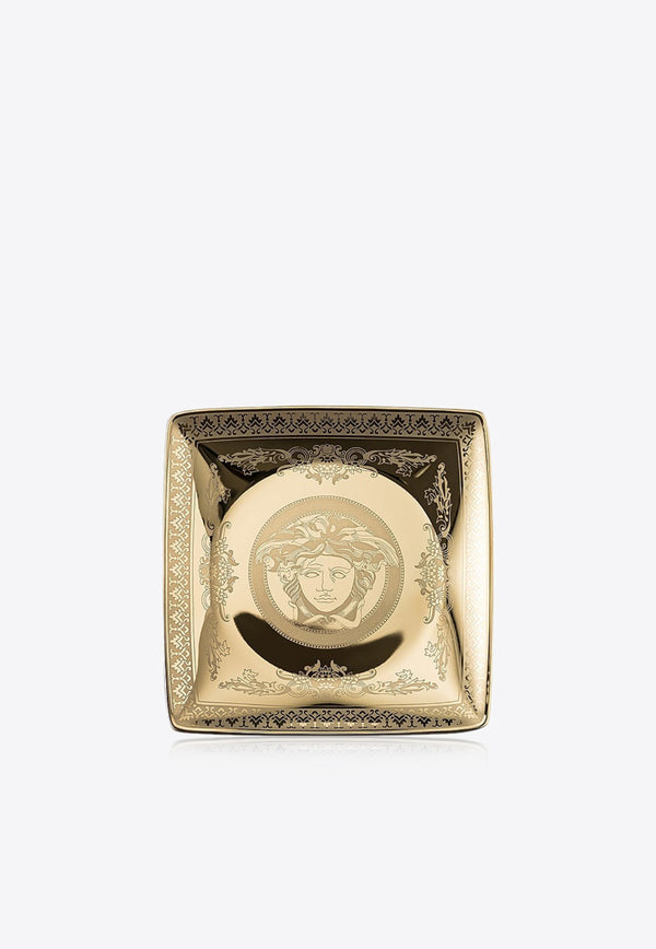 Versace Home Collection Gold Small Golden Medusa Square Dish 12 cm 11940-403721-15253