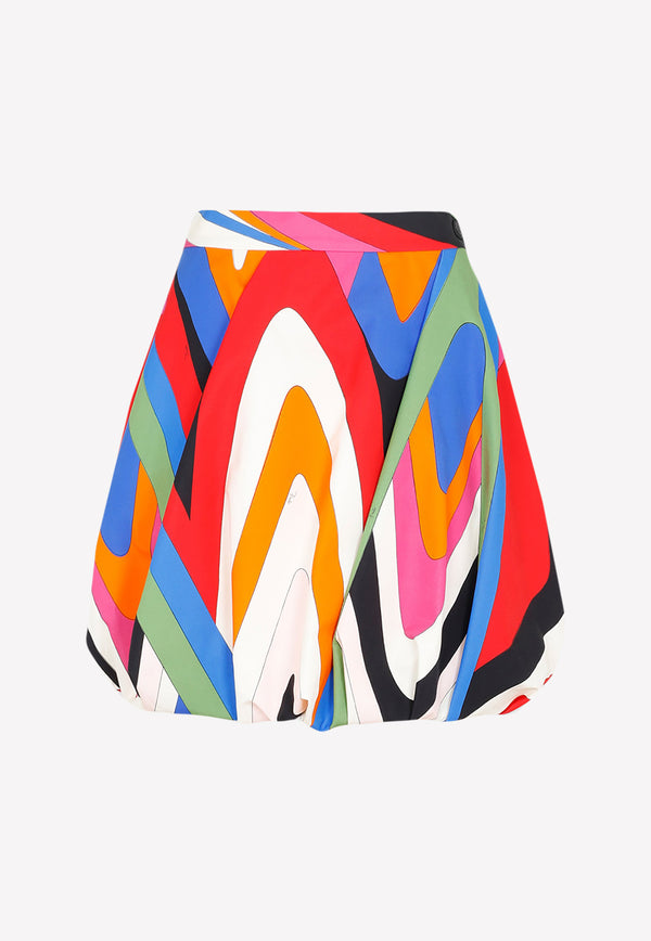 Abstract Print Mini Skirt
