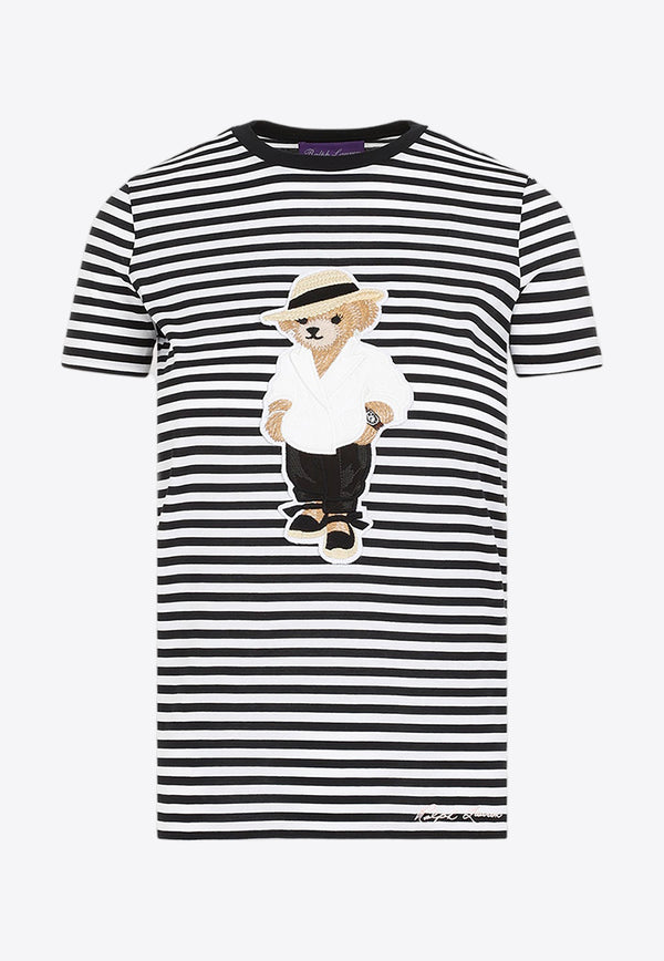 Bear Short-Sleeved Striped T-shirt