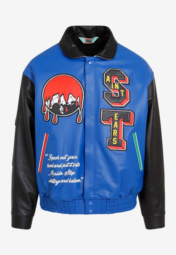 Holy Grail Varsity Jacket in Leather