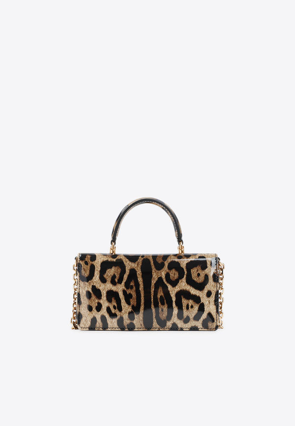 Micro Leopard Print Top Handle Bag