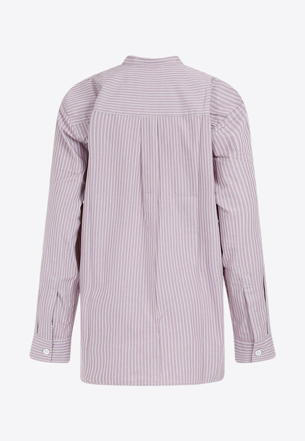 Long-Sleeved Striped Pajama Top
