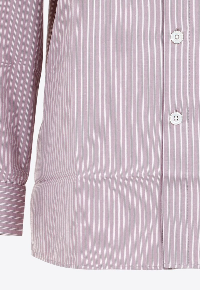 Long-Sleeved Striped Pajama Top
