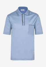 Salvatore Ferragamo Logo Short-Sleeved Polo T-shirt Blue 121091 H 754323 B DENIM/GOLFO BLUE