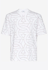 Salvatore Ferragamo Embroidered Gancini T-shirt White 121109 H 750226 BIANCO/POLISH RED