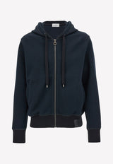 Salvatore Ferragamo Zip-Up Hooded Sweatshirt with Gancini Patch Black 121697 L 756923 BLACK