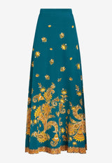 Etro Degradé Silk Maxi Skirt Green 12179-5161 0500