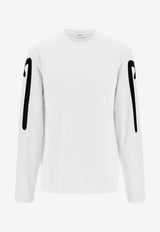Salvatore Ferragamo Long-Sleeved Logo T-shirt White 121925 H 760326 BIANCO
