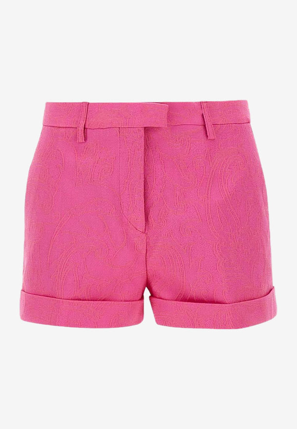Etro Paisley Jacquard Mini Shorts Pink 12245-1542 0660