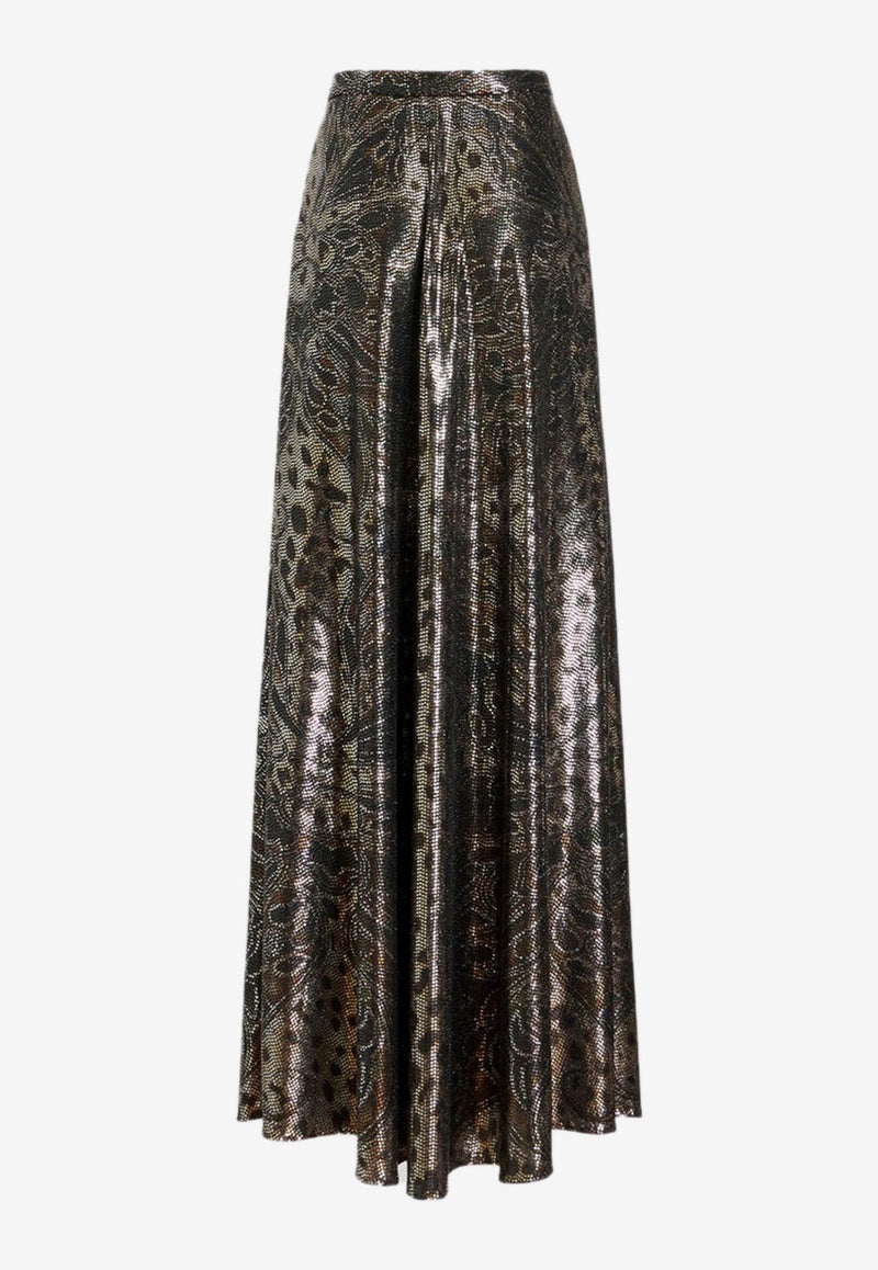 Etro Sequined-Embellished Maxi Skirt Metallic 12284-1931 0900
